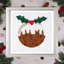 Load image into Gallery viewer, Christmas pudding cross stitch kit