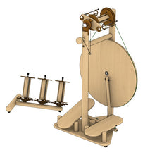 Load image into Gallery viewer, Lojan Buddy double treadle spinning wheel