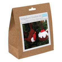 Load image into Gallery viewer, Trimits Christmas Robin & Pudding Amigurumi Crochet Kit