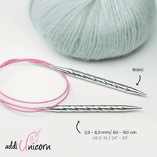 Load image into Gallery viewer, Addi Unicorn Circular Knitting Needles 80cm, Size 3mm
