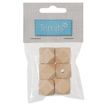 Load image into Gallery viewer, Geo Cut Wooden Beads, 20mm, packs of 6