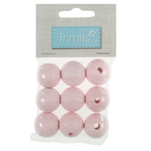 Load image into Gallery viewer, Wooden Craft Beads, 25mm, packs of 9, Pale Pink