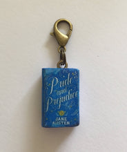 Load image into Gallery viewer, Miniature Book Charm Stitch Marker, Pride and Prejudice, Sense and Sensibility, Jane Austen inspired