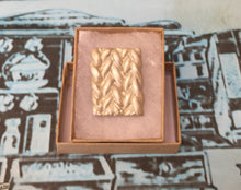 Load image into Gallery viewer, Knitted Effect Clay Brooch