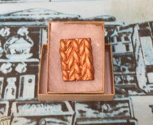 Load image into Gallery viewer, Knitted Effect Clay Brooch