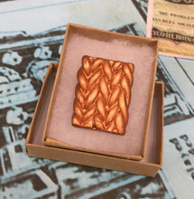 Load image into Gallery viewer, Knitted Effect Clay Brooch