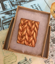 Load image into Gallery viewer, Knitted Effect Clay Brooch