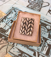 Load image into Gallery viewer, Knitted Effect Clay Brooch