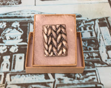 Load image into Gallery viewer, Knitted Effect Clay Brooch