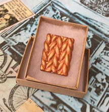 Load image into Gallery viewer, Knitted Effect Clay Brooch