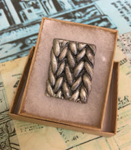 Load image into Gallery viewer, Knitted Effect Clay Brooch