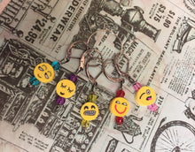 Load image into Gallery viewer, Set of 5 Emoji Knitting Crochet Stitch Markers
