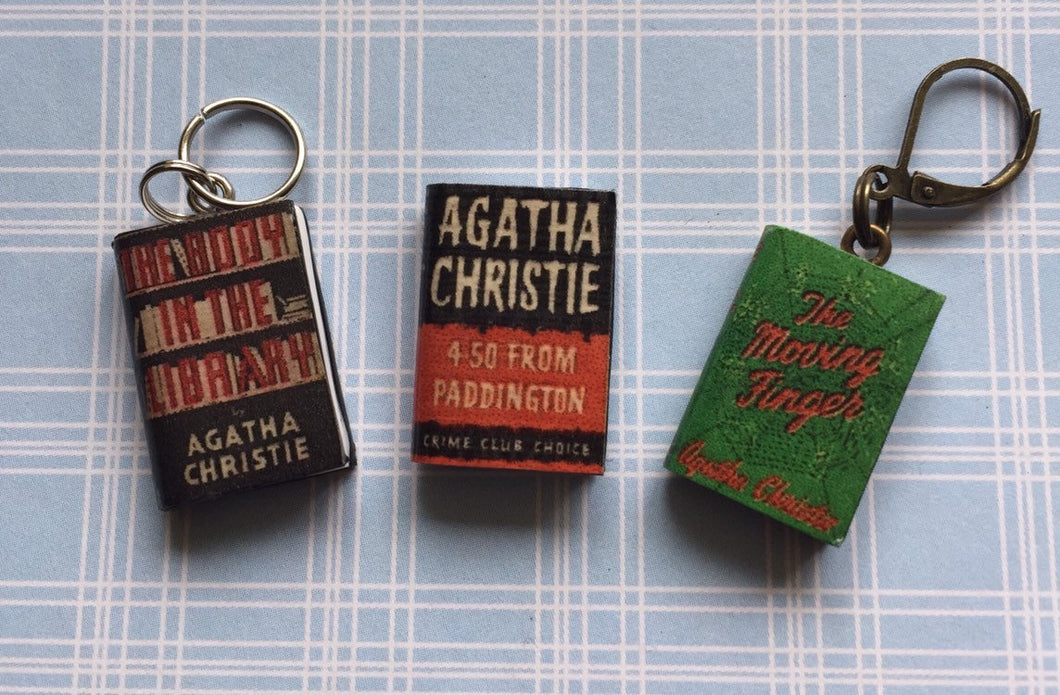 Miniature Book Charm Stitch Marker, Miss Marple, Agatha Christie inspired