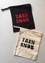 Load image into Gallery viewer, Yarn Snob Cotton Drawstring Tote Bag