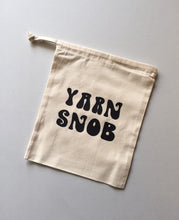 Load image into Gallery viewer, Yarn Snob Cotton Drawstring Tote Bag