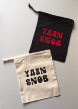 Load image into Gallery viewer, Yarn Snob Cotton Drawstring Tote Bag