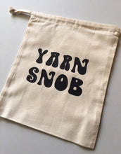 Load image into Gallery viewer, Yarn Snob Cotton Drawstring Tote Bag