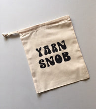 Load image into Gallery viewer, Yarn Snob Cotton Drawstring Tote Bag