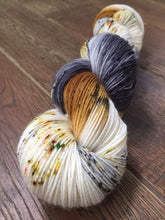 Load image into Gallery viewer, Superwash Bluefaced Leicester Nylon Ultimate Sock Yarn, 100g/3.5oz, Meetings Have Biscuits