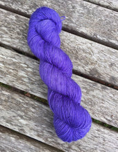 Load image into Gallery viewer, Superwash Merino Single Ply Fingering Yarn, 100g/3.5oz, Serendipity, Hyacinth Purple, Semi Solid