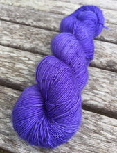 Load image into Gallery viewer, Superwash Merino Single Ply Fingering Yarn, 100g/3.5oz, Serendipity, Hyacinth Purple, Semi Solid