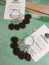 Load image into Gallery viewer, Set of Coffee Beans Stitch Markers Progress Keepers