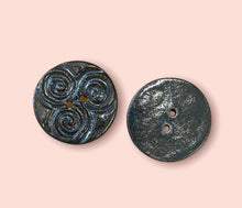Load image into Gallery viewer, Celtic Spiral/Triskele Ceramic Buttons, 33mm