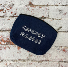Load image into Gallery viewer, Crochet Mabobs Denim Indigo Notions Pouch
