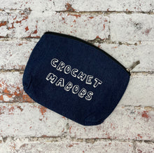 Load image into Gallery viewer, Crochet Mabobs Denim Indigo Notions Pouch