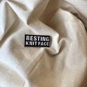 Resting Knit Face Enamel Pin