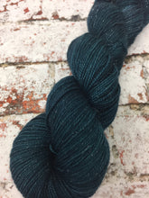 Load image into Gallery viewer, Superwash Silver Sparkle Sock Yarn, 100g/3.5oz, Malice Through The Looking Glass