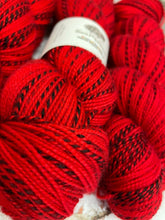 Load image into Gallery viewer, Superwash Zebra Sock Yarn, 100g/3.5oz, Bloody Mary