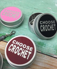 Load image into Gallery viewer, Round Notions Tin, Choose Crochet