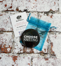 Load image into Gallery viewer, Choose Knitting, Yarn, Crochet Pocket Mirror, Pinback Badge, Fridge Magnet, 58mm