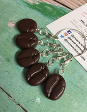 Load image into Gallery viewer, Set of Coffee Beans Stitch Markers Progress Keepers