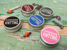 Load image into Gallery viewer, Round Notions Tin, Choose Knitting