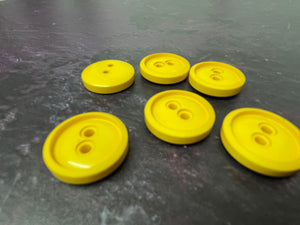 Vintage French Chunky Yellow Buttons, 21mm
