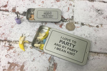 Load image into Gallery viewer, Notions Tin, I Like to Party and by Party I Mean Knit