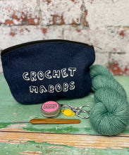 Load image into Gallery viewer, Crochet Mabobs Denim Indigo Notions Pouch