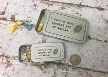 Load image into Gallery viewer, Notions Tin, Special Set of Skills, Knitting