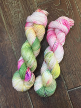 Load image into Gallery viewer, Superwash Merino Single Ply Fingering Yarn, 100g/3.5oz, Look at the Flowers