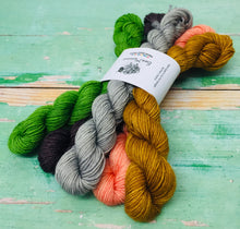 Load image into Gallery viewer, That’s Gossip Minis Sock Set, Superwash Bluefaced Leicester, 100g