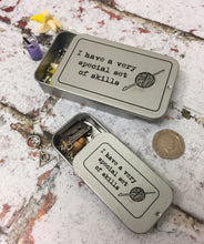 Load image into Gallery viewer, Notions Tin, Special Set of Skills, Crochet