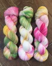 Load image into Gallery viewer, Superwash Merino Nylon Titanium Sock Yarn, 100g/3.5oz, Look at the Flowers