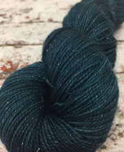 Load image into Gallery viewer, Superwash Silver Sparkle Sock Yarn, 100g/3.5oz, Malice Through The Looking Glass