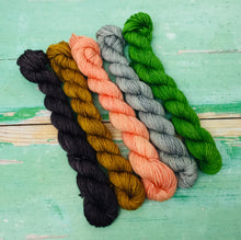 Load image into Gallery viewer, That’s Gossip Minis Sock Set, Superwash Bluefaced Leicester, 100g