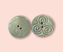 Load image into Gallery viewer, Celtic Spiral/Triskele Ceramic Buttons, 33mm