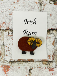 Vintage Tweed Irish Ram Brooch
