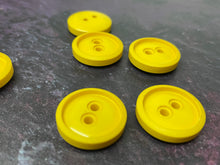 Load image into Gallery viewer, Vintage French Chunky Yellow Buttons, 21mm

