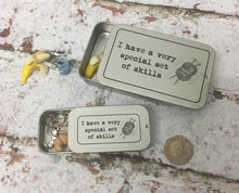 Load image into Gallery viewer, Notions Tin, Special Set of Skills, Knitting